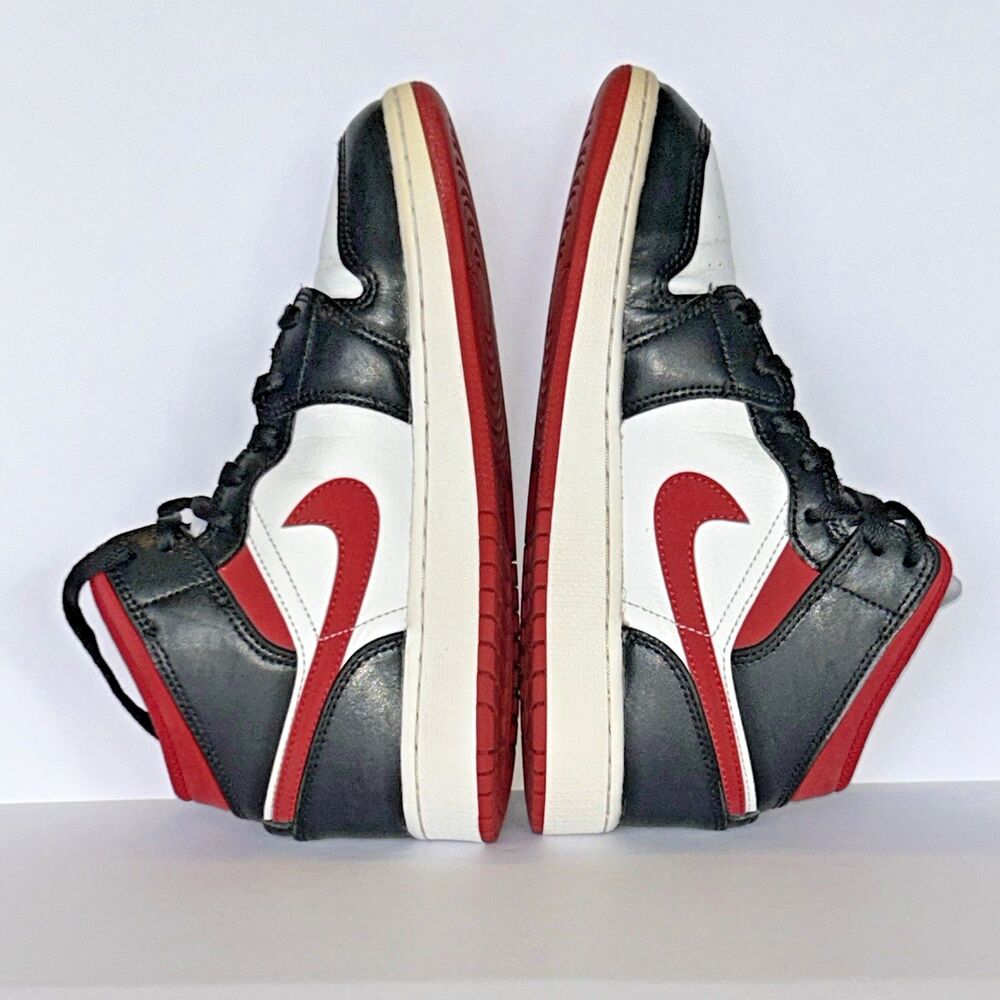 Nike Air Jordan 1 Mid Gym 5Y Big Kid White Black Red - Picture 9 of 16
